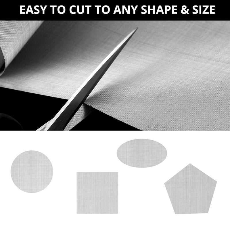 ANGELIOX 2 Pack 304 Stainless Steel Woven Wire Mesh 120 Mesh Ultra Fine, Metal Filter Screen Mesh Sheet 12"x45"0.125mm Hole Filtration Cloth for Home,Kitchen,Food, Garden,Window,Air Vent - Image 4